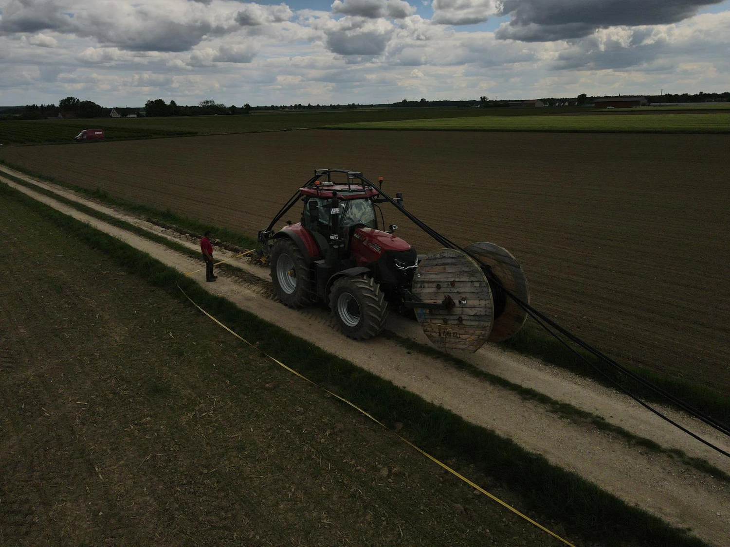 Bioenergie Fischerhöfe - Kabeltrassenbau - 7 km Kabeltrassenbau im Kabelpflugverfahren